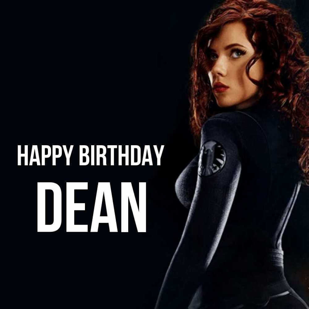 Greetings card с именем, Dean Happy Birthday Марвел черная вдова Greetings with text for free download 