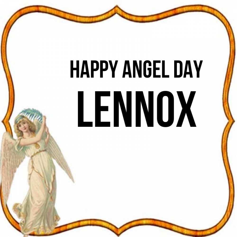 Greetings card с именем, Lennox happy angel day рамочка простая Greetings with text for free download 