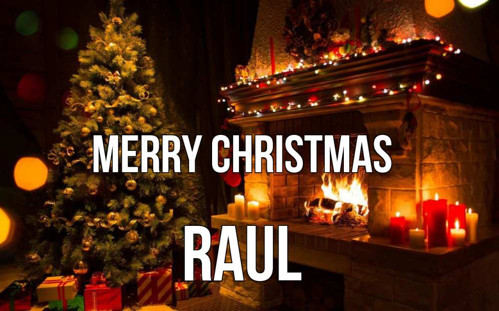 Greetings card с именем, Raul Merry Christmas новый год Greetings with text for free download 