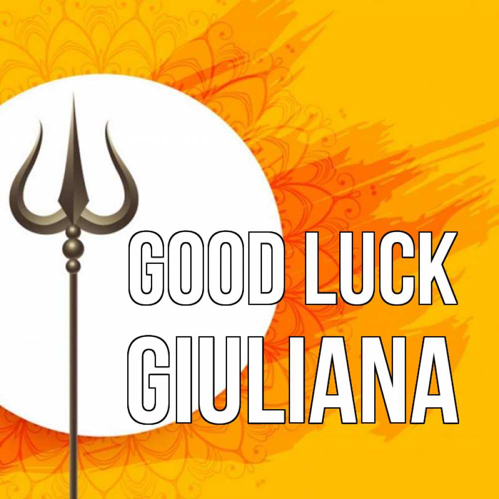 Greetings card с именем, Giuliana Good luck пусть повезет Greetings with text for free download 