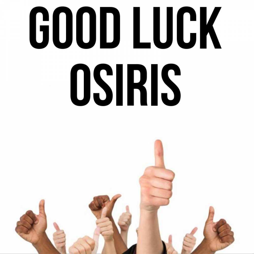Greetings card с именем, Osiris Good luck молодцом Greetings with text for free download 