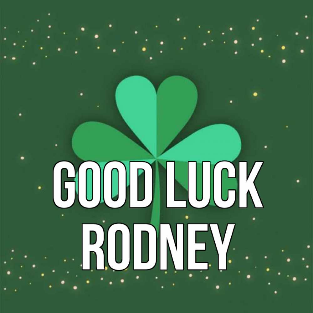 Greetings card с именем, Rodney Good luck лист клевера Greetings with text for free download 