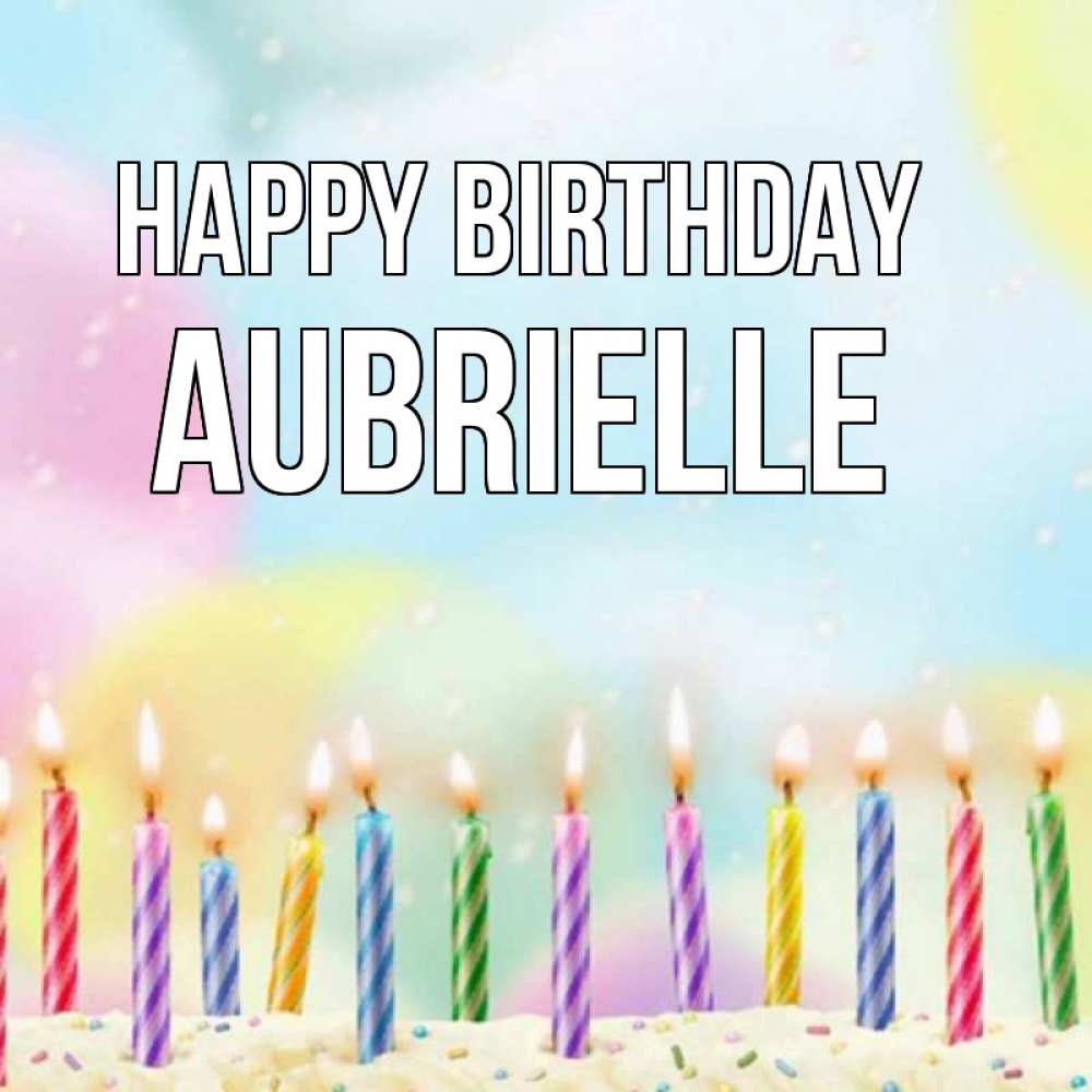 Greetings card с именем, Aubrielle Happy Birthday разноцветное Greetings with text for free download 