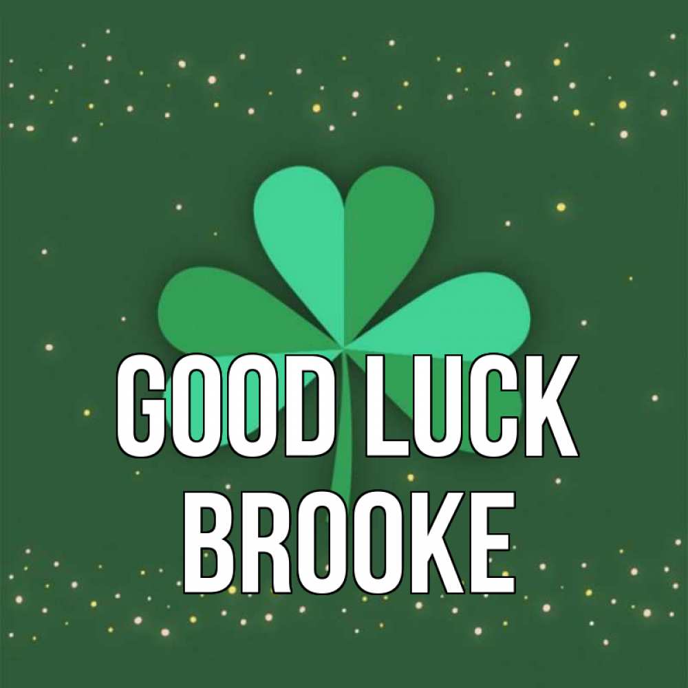 Greetings card с именем, Brooke Good luck лист клевера Greetings with text for free download 
