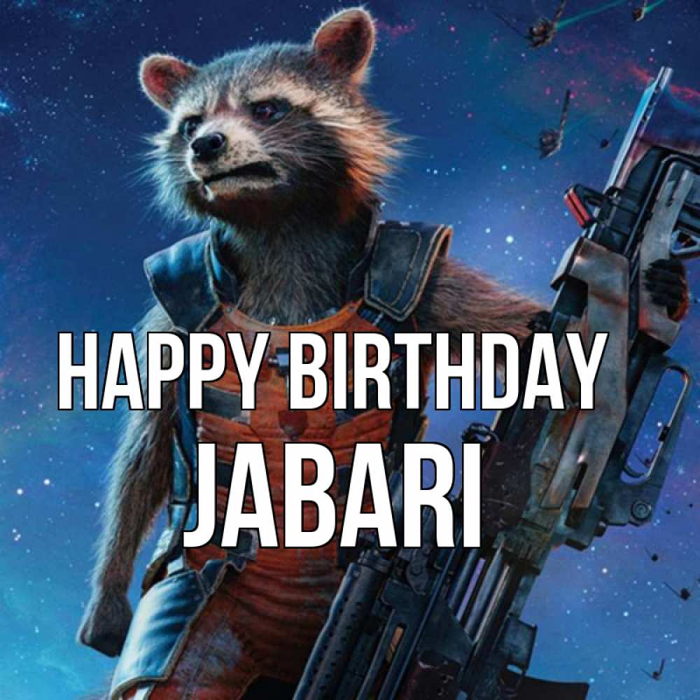Greetings card с именем, Jabari Happy Birthday реактивный Рокета Greetings with text for free download 