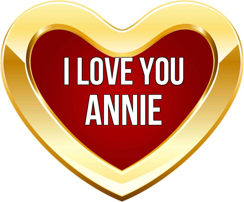 Greetings card с именем, Annie I love you из краски Greetings with text for free download 