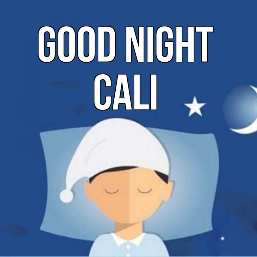 Greetings card с именем, Cali Good night подушка и шапочка Greetings with text for free download 