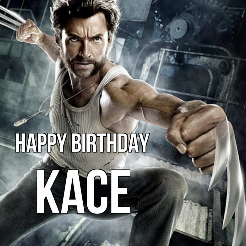 Greetings card с именем, Kace Happy Birthday супергерой в ярости Greetings with text for free download 