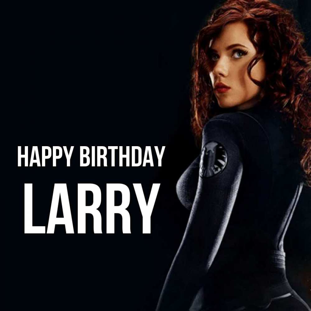 Greetings card с именем, Larry Happy Birthday Марвел черная вдова Greetings with text for free download 