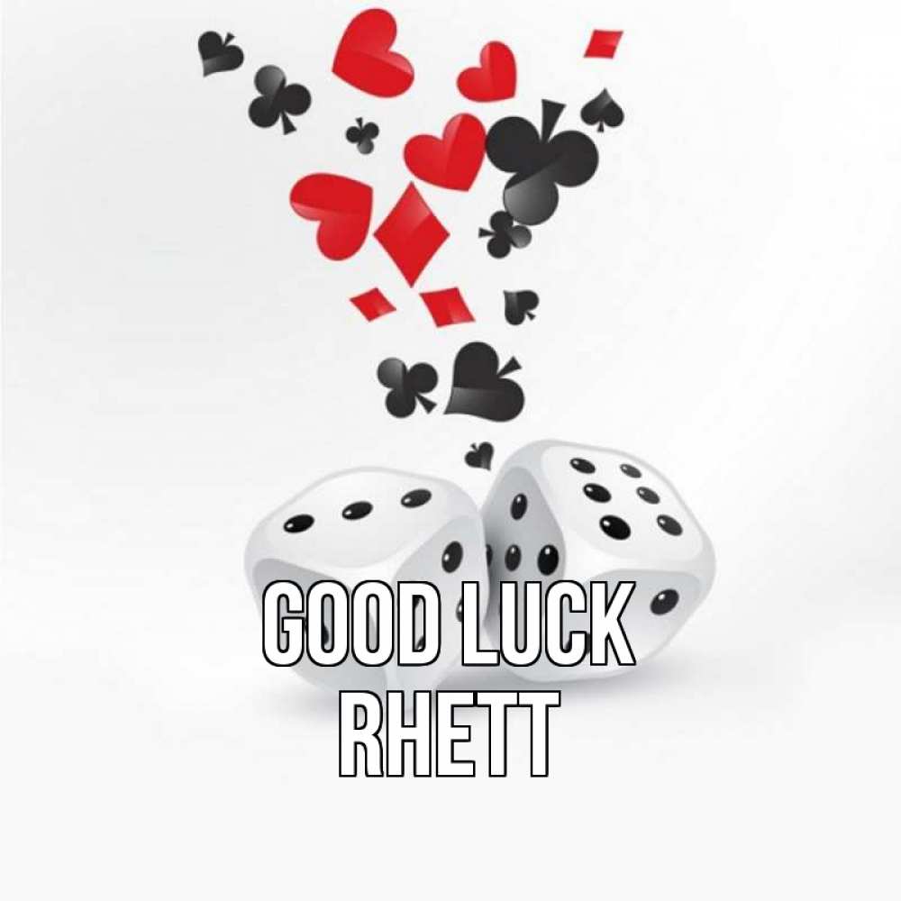 Greetings card с именем, Rhett Good luck пусть повезет Greetings with text for free download 