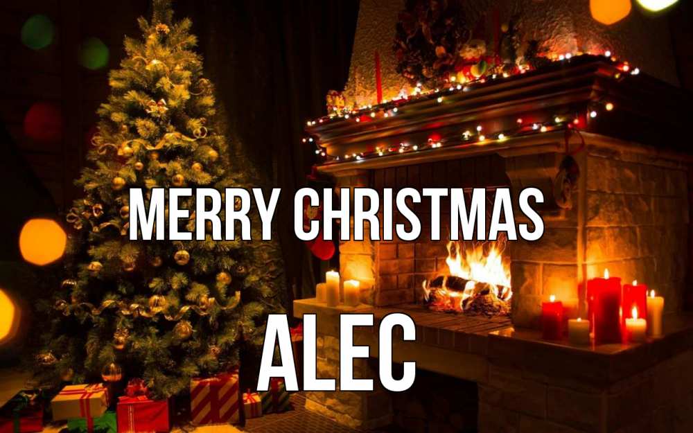 Greetings card с именем, Alec Merry Christmas новый год Greetings with text for free download 