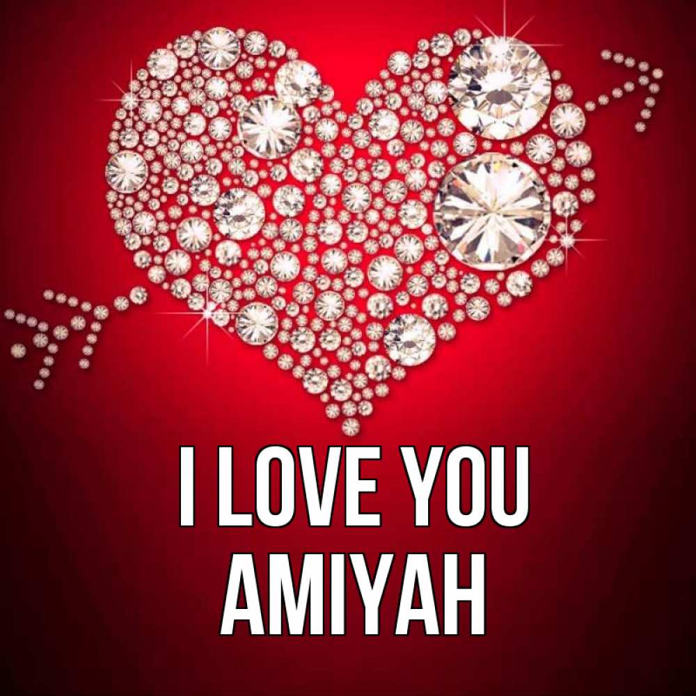 Greetings card с именем, Amiyah I love you стрела купидона Greetings with text for free download 