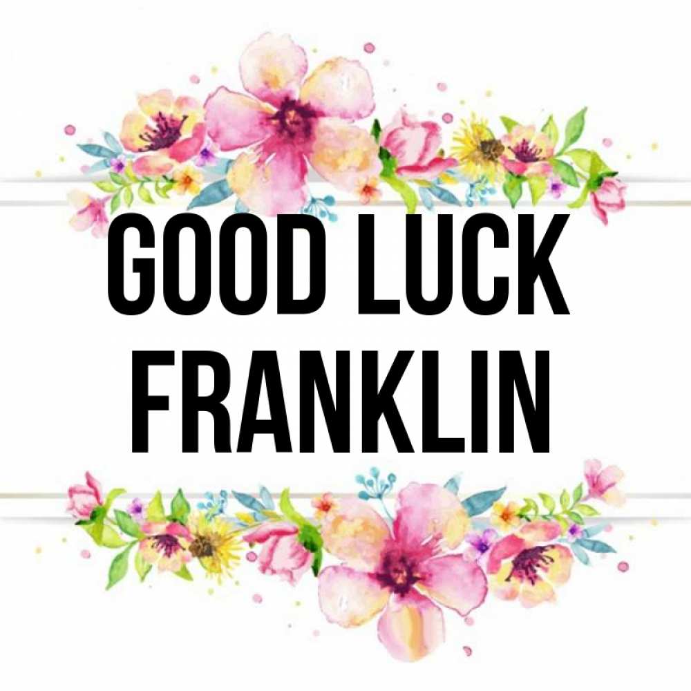 Greetings card с именем, Franklin Good luck пусть повезет 1 Greetings with text for free download 