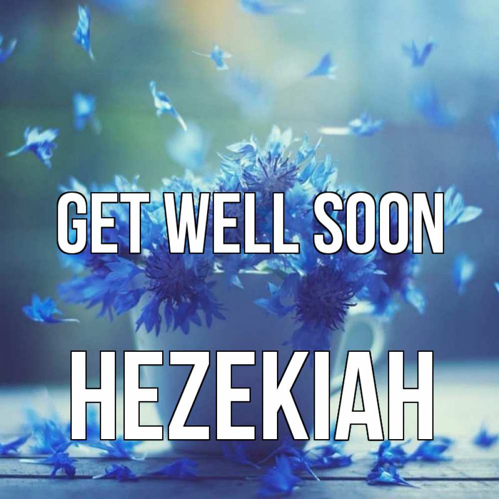 Greetings card с именем, Hezekiah Get well soon кружка с зельем и цветами Greetings with text for free download 