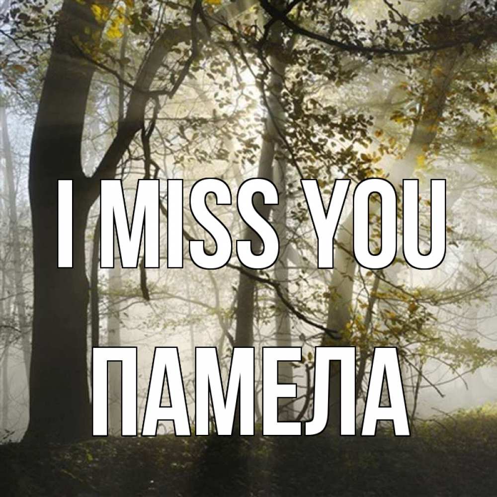 Greetings card с именем, Памела I miss you грустно Greetings with text for free download 