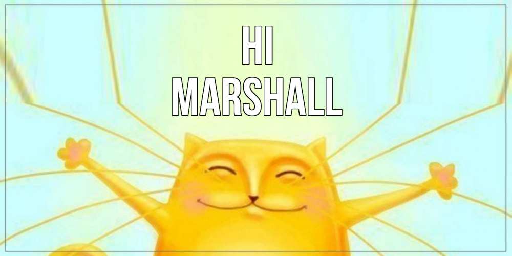 Greetings card с именем, Marshall Hi кот Greetings with text for free download 