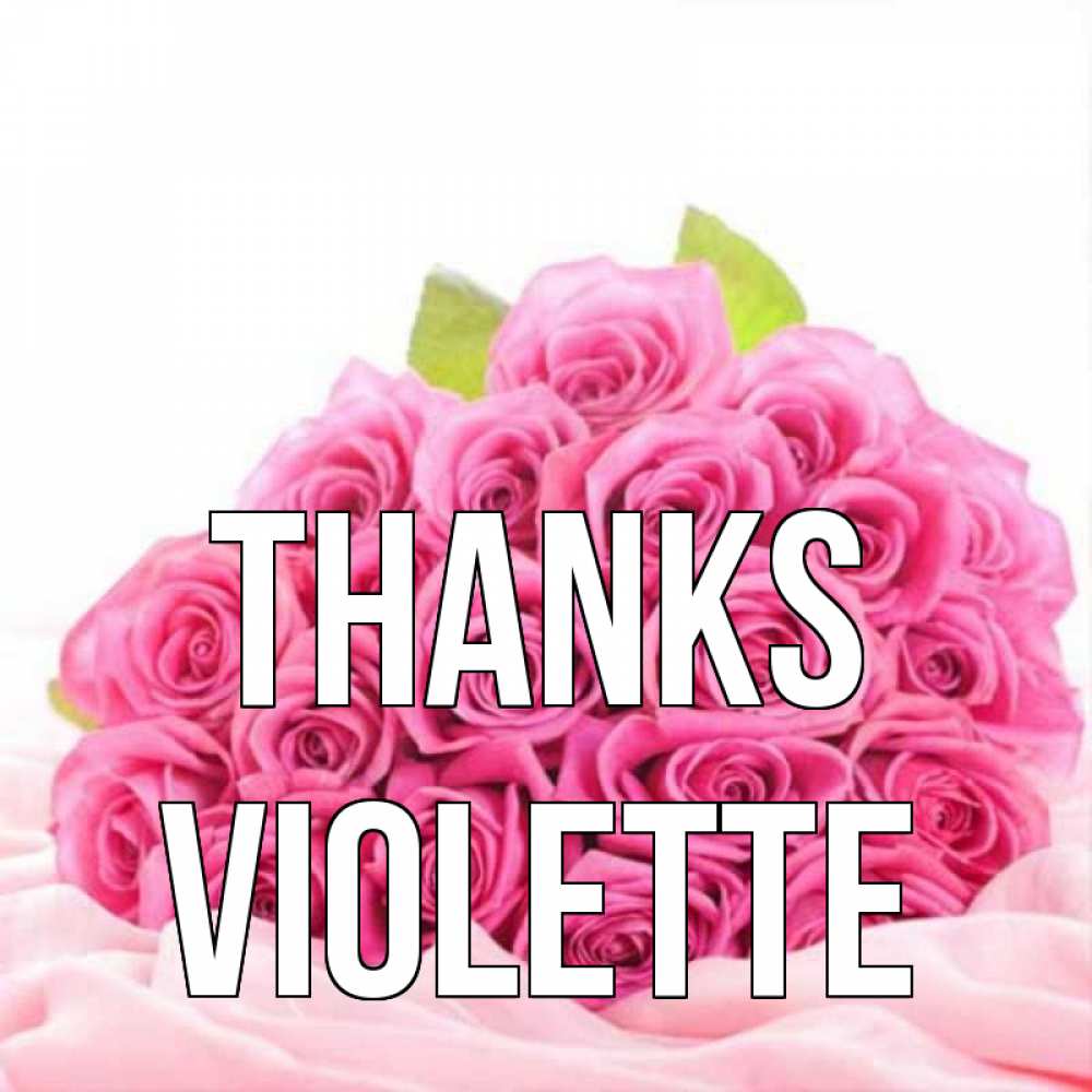 Greetings card с именем, Violette Thanks розовые розы с подписью Greetings with text for free download 