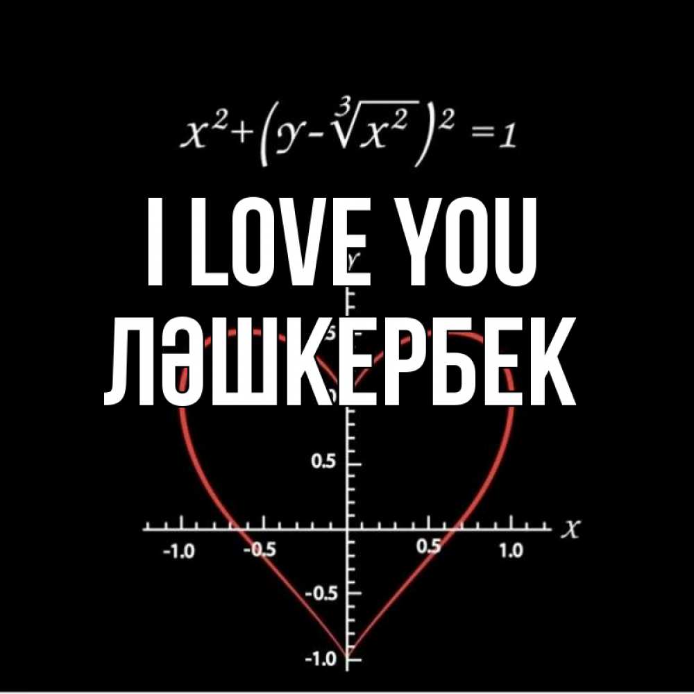 Greetings card с именем, ЛӘШКЕРБЕК I love you сердечная формула Greetings with text for free download 
