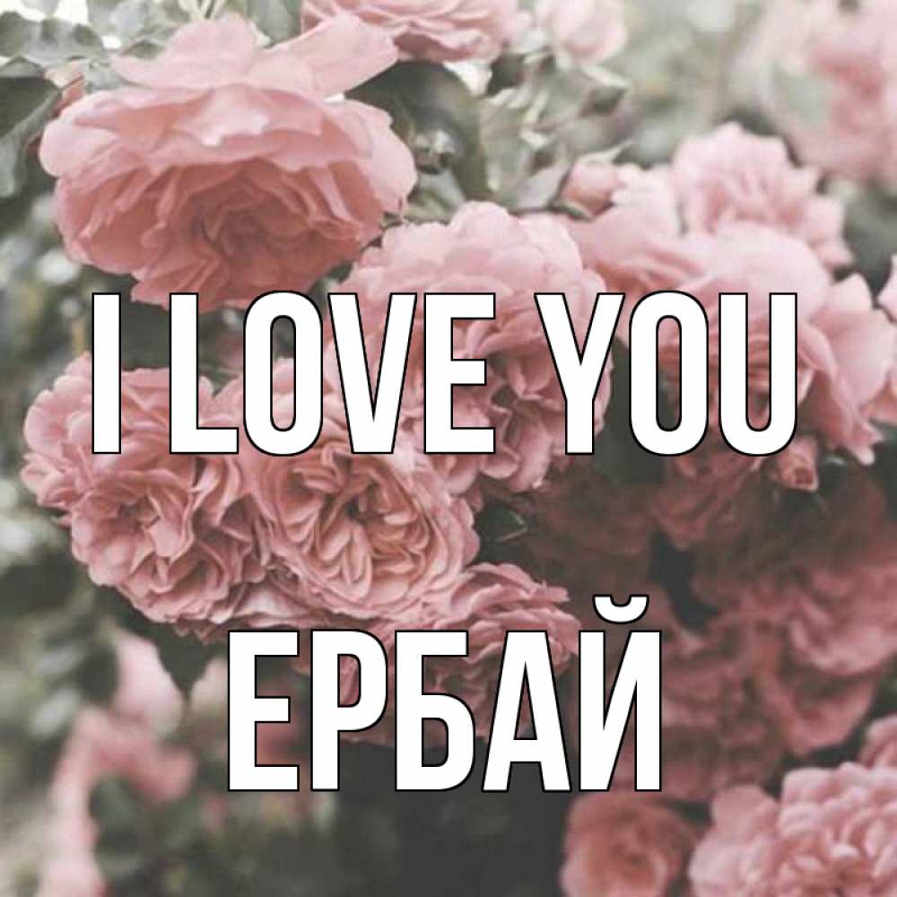 Greetings card с именем, Ербай I love you розы 3 Greetings with text for free download 