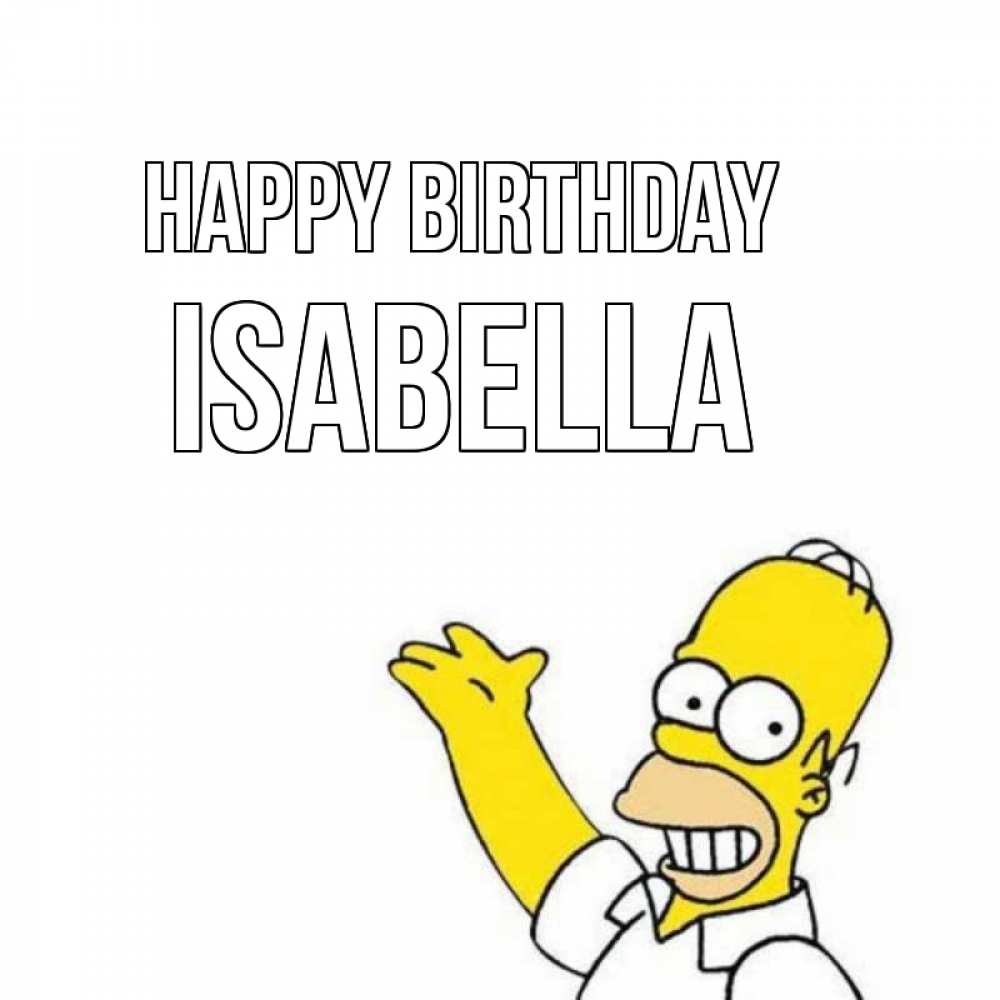 Greetings card с именем, Isabella Happy Birthday Поздравления Greetings with text for free download 