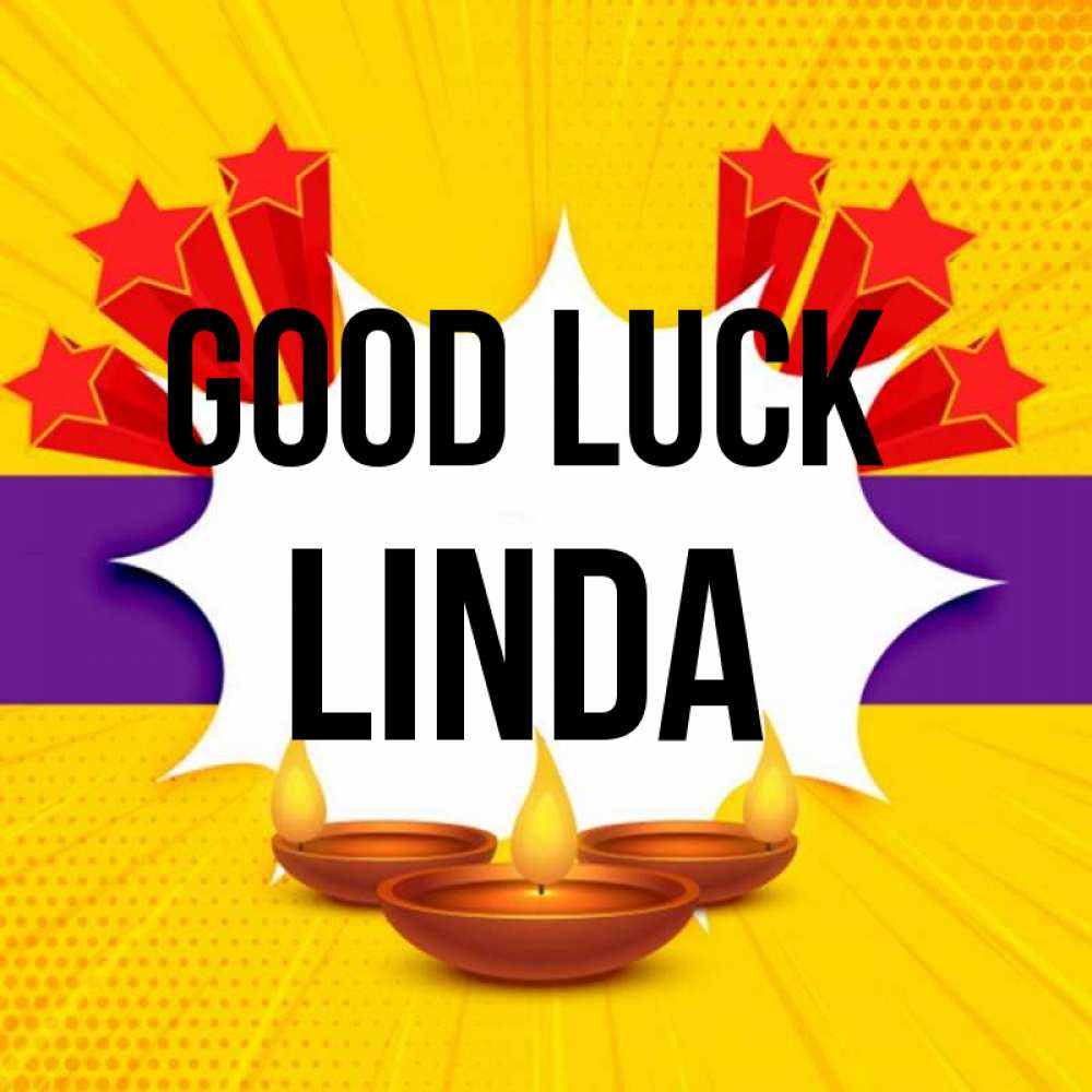Greetings card с именем, Linda Good luck векторное изображение Greetings with text for free download 