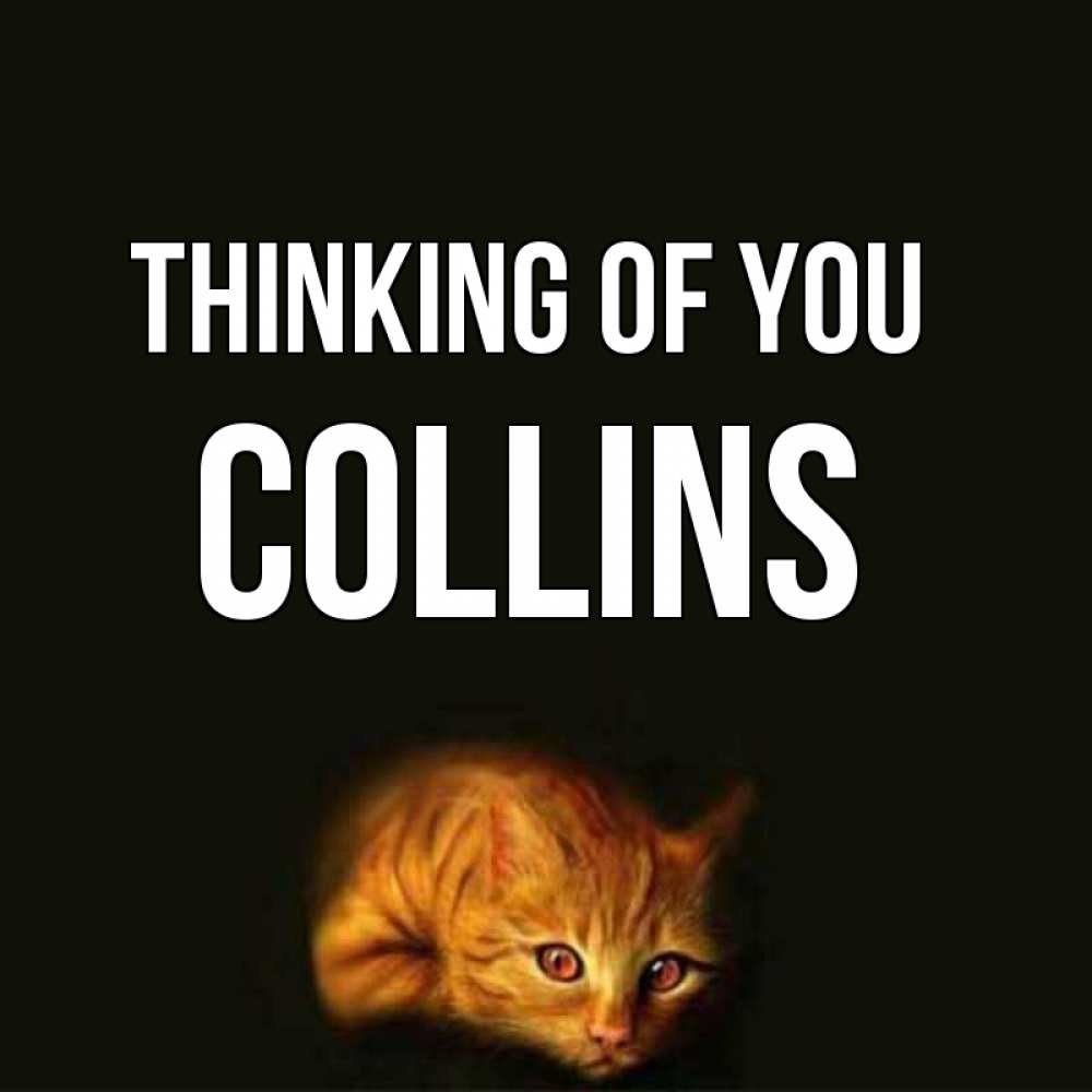 Greetings card с именем, Collins Thinking of you рыжий Greetings with text for free download 