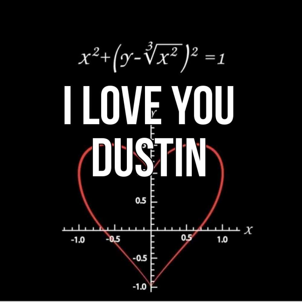 Greetings card с именем, Dustin I love you сердечная формула Greetings with text for free download 