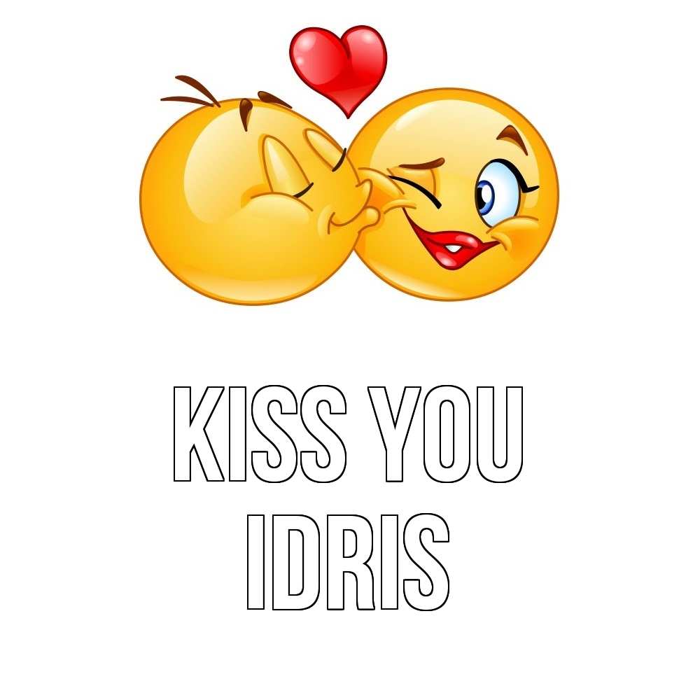 Greetings card с именем, Idris Kiss you губы и белые зубы Greetings with text for free download 