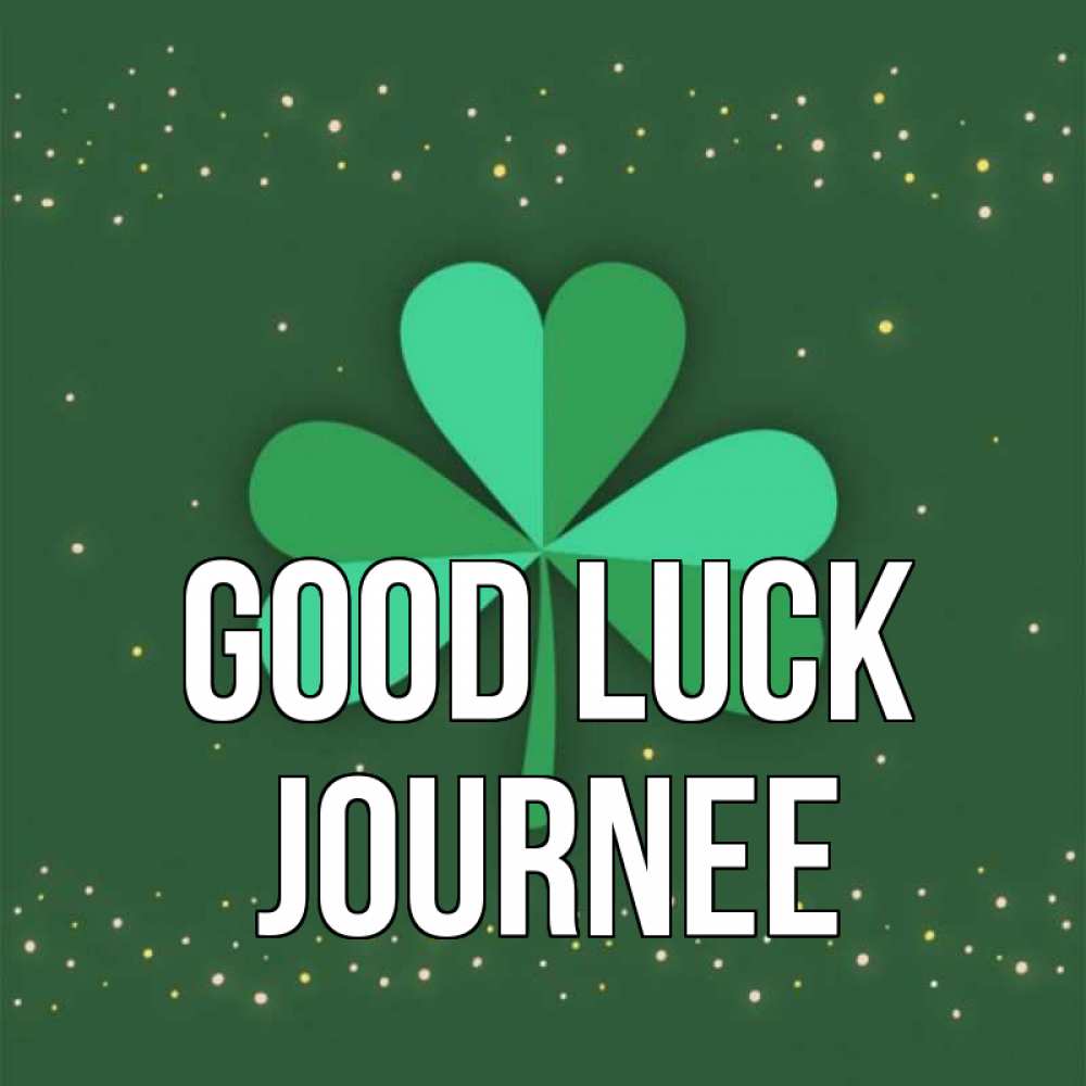 Greetings card с именем, Journee Good luck лист клевера Greetings with text for free download 