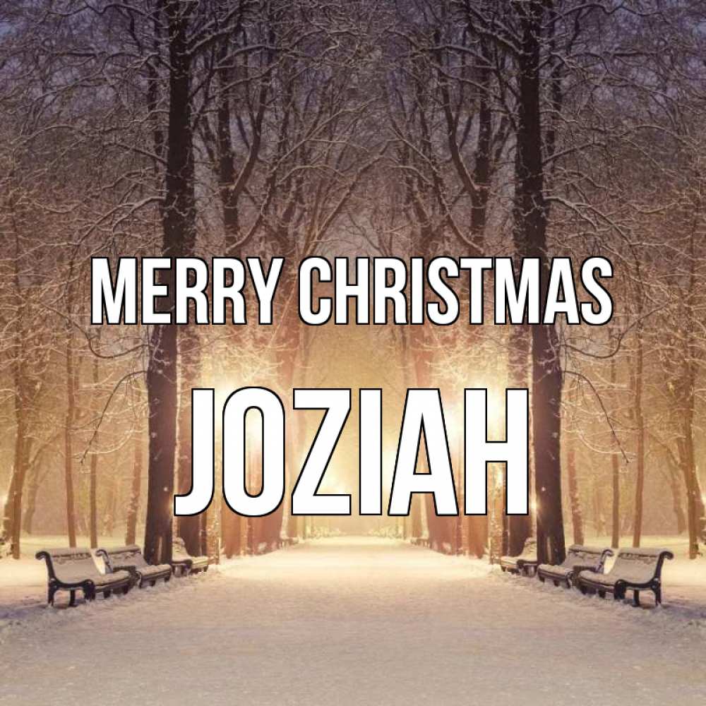 Greetings card с именем, Joziah Merry Christmas зима, парк, фонарь, лес Greetings with text for free download 