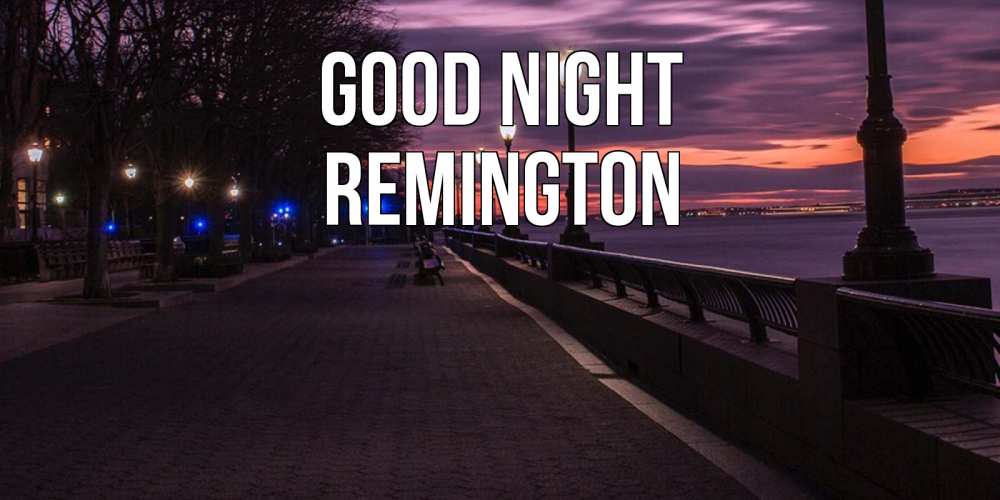 Greetings card с именем, Remington Good night фонари на фоне реки Greetings with text for free download 