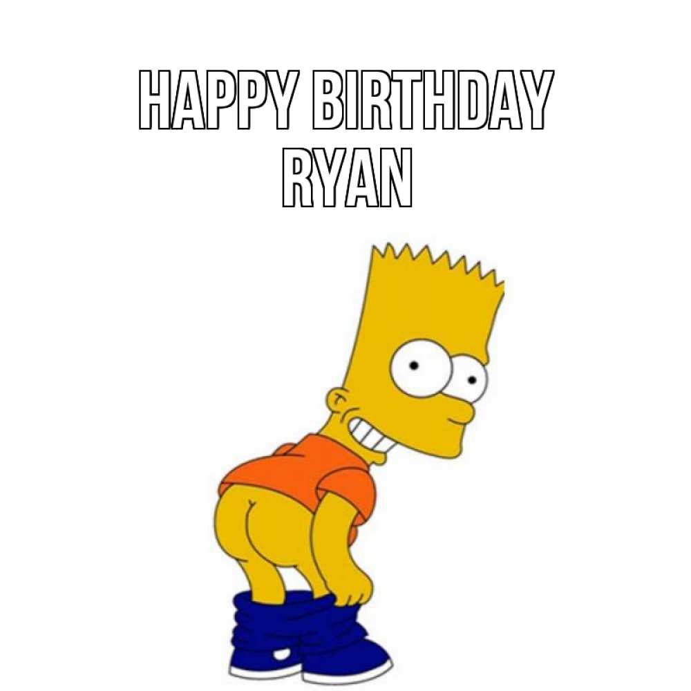 Greetings card с именем, Ryan Happy Birthday прикольные поздравления Greetings with text for free download 