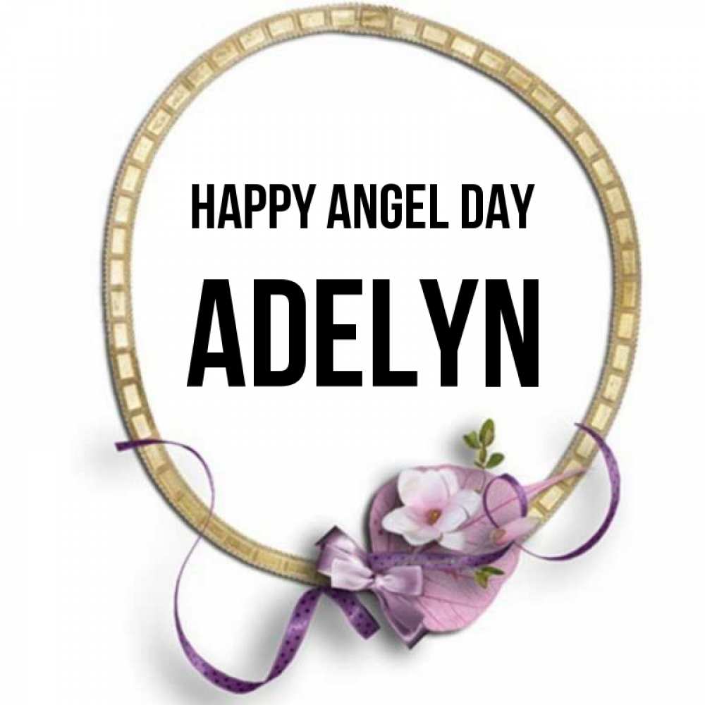 Greetings card с именем, Adelyn happy angel day золотая рамочка Greetings with text for free download 