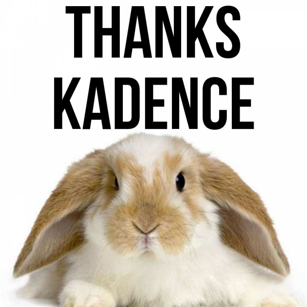Greetings card с именем, Kadence Thanks коричнево белый заяц Greetings with text for free download 