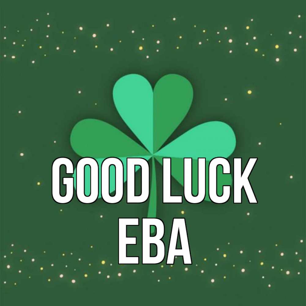 Greetings card с именем, Ева Good luck лист клевера Greetings with text for free download 
