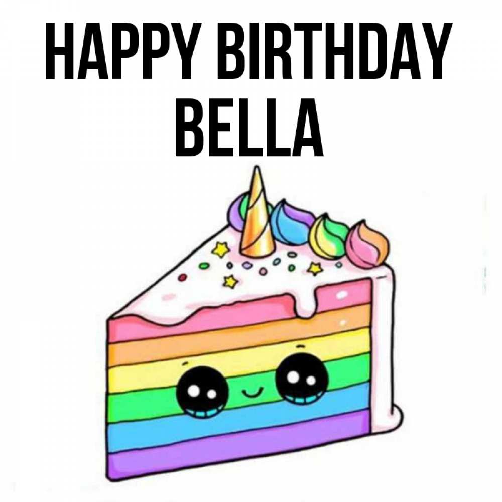 Greetings card с именем, Bella Happy Birthday с днем варенья Greetings with text for free download 