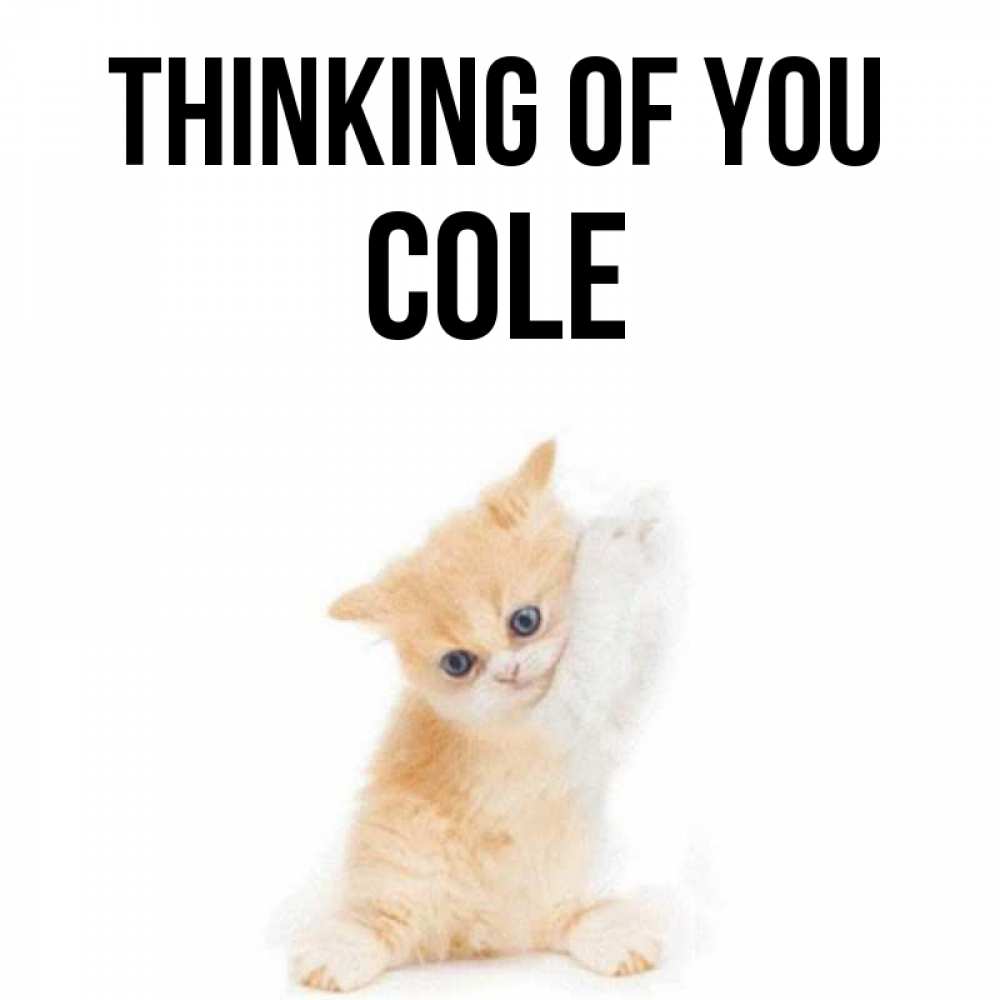 Greetings card с именем, Cole Thinking of you зверушки и милота Greetings with text for free download 