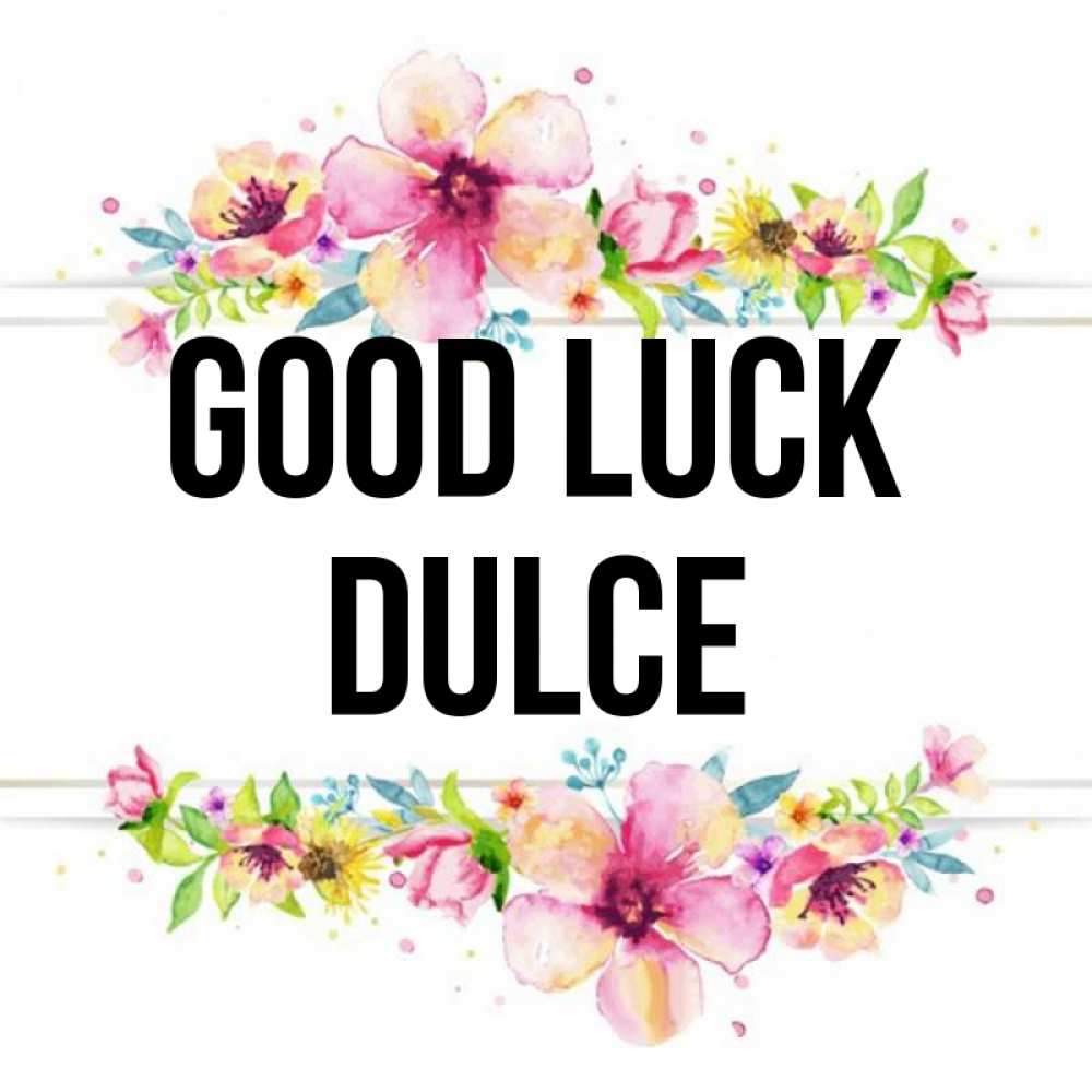 Greetings card с именем, Dulce Good luck пусть повезет 1 Greetings with text for free download 