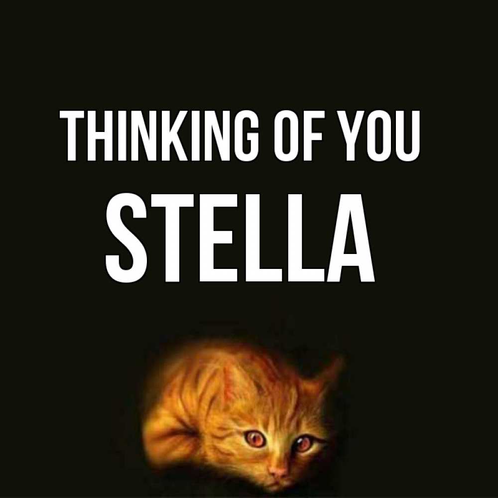 Greetings card с именем, Stella Thinking of you рыжий Greetings with text for free download 