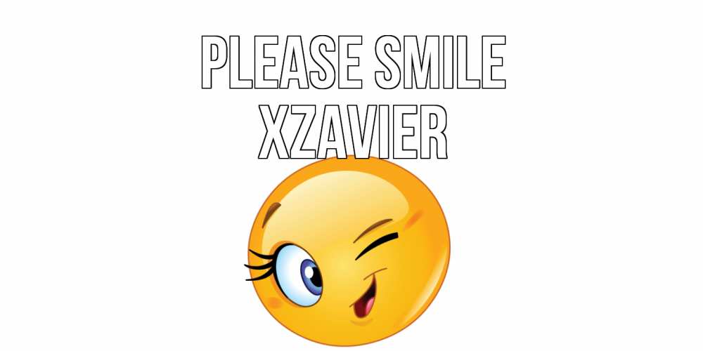 Greetings card с именем, Xzavier Please smile улыбка Greetings with text for free download 