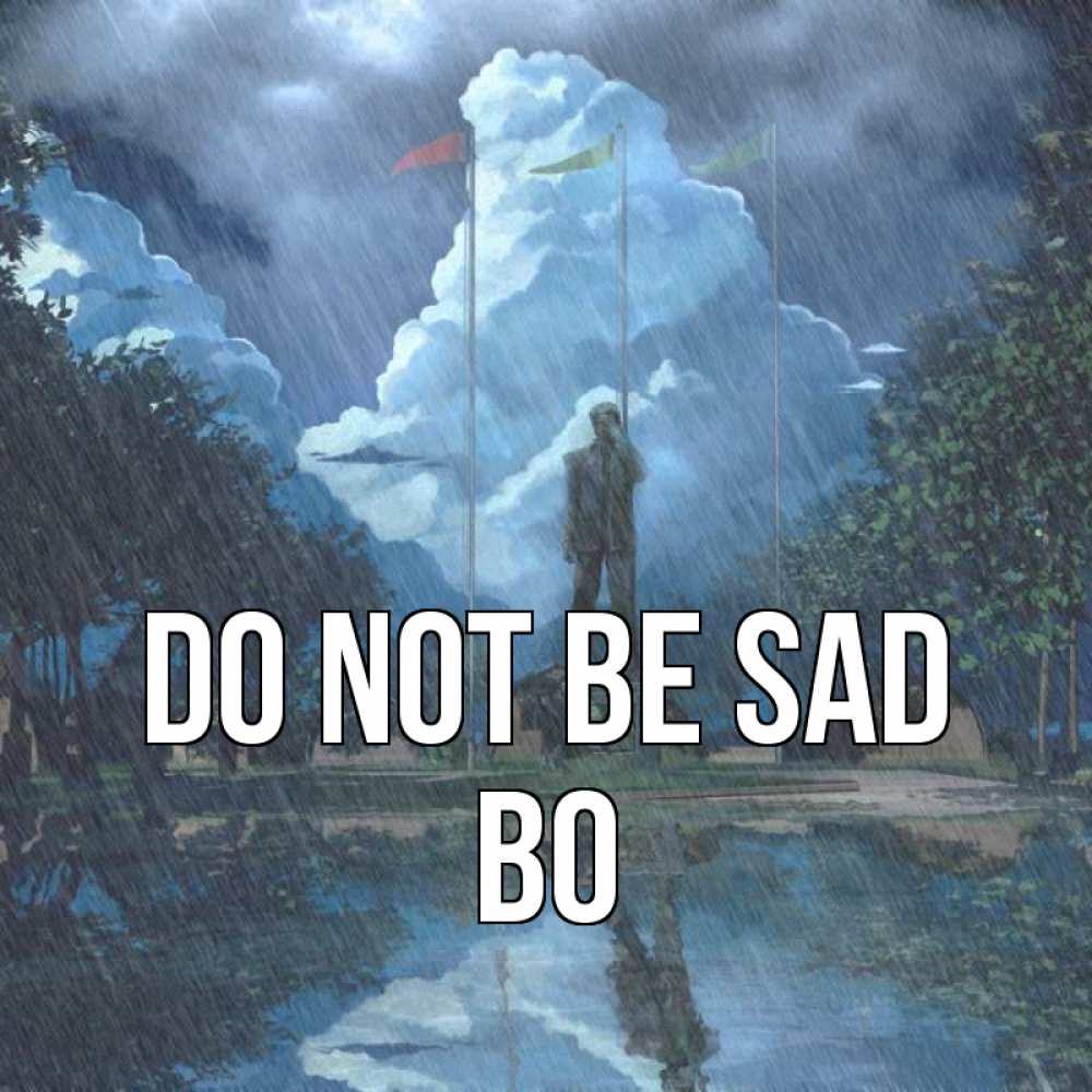 Greetings card с именем, Bo Do not be sad небо и флаги Greetings with text for free download 