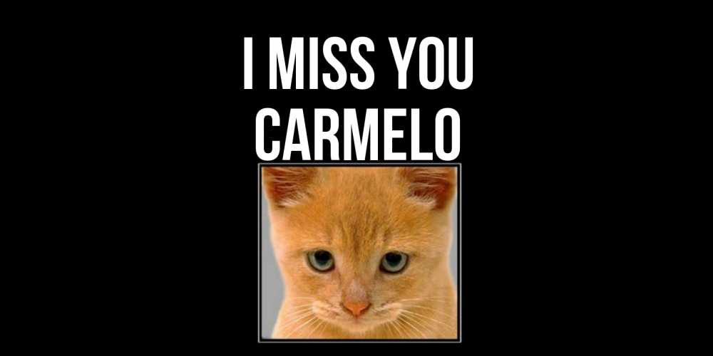 Greetings card с именем, Carmelo I miss you открытки рыжий котенок скучает по тебе Greetings with text for free download 