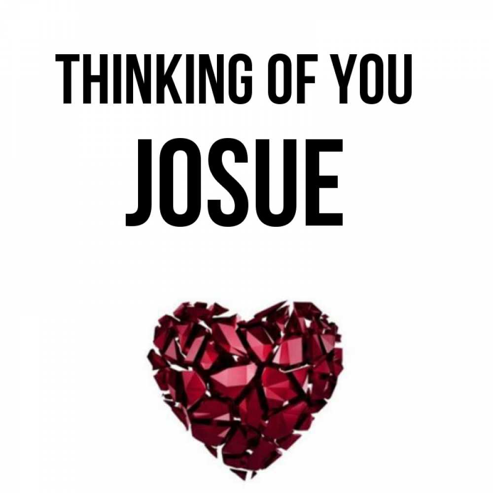 Greetings card с именем, Josue Thinking of you рубиновое 1 Greetings with text for free download 