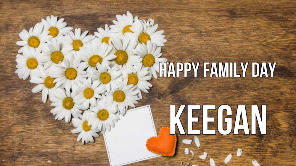 Greetings card с именем, Keegan happy family day с днем семьи Greetings with text for free download 