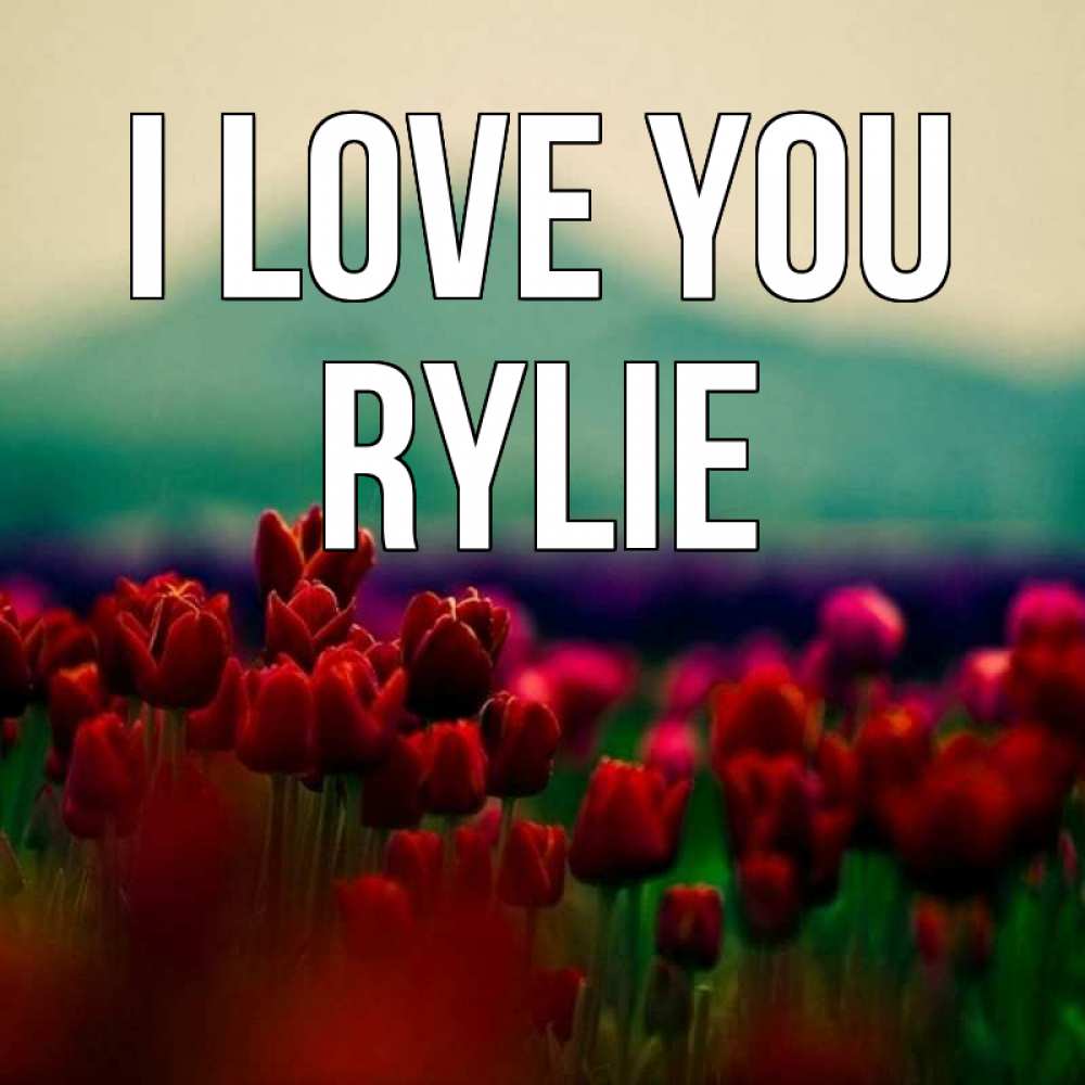 Greetings card с именем, Rylie I love you тюльпаны 4 Greetings with text for free download 