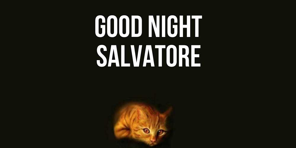 Greetings card с именем, Salvatore Good night кот Greetings with text for free download 