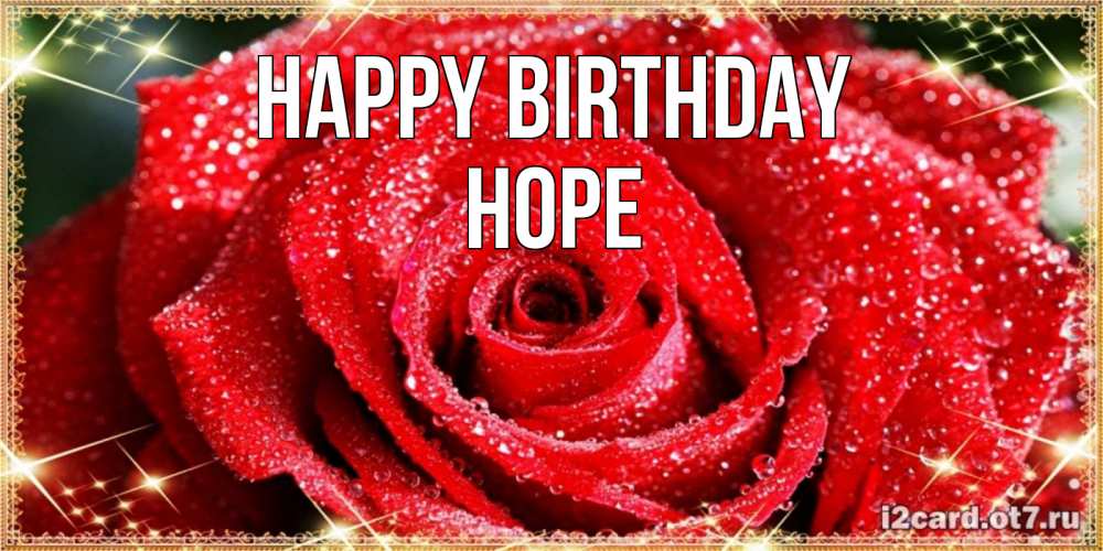 Greetings card с именем, Hope Happy Birthday роса и роза. открытка с красивой розой Greetings with text for free download 