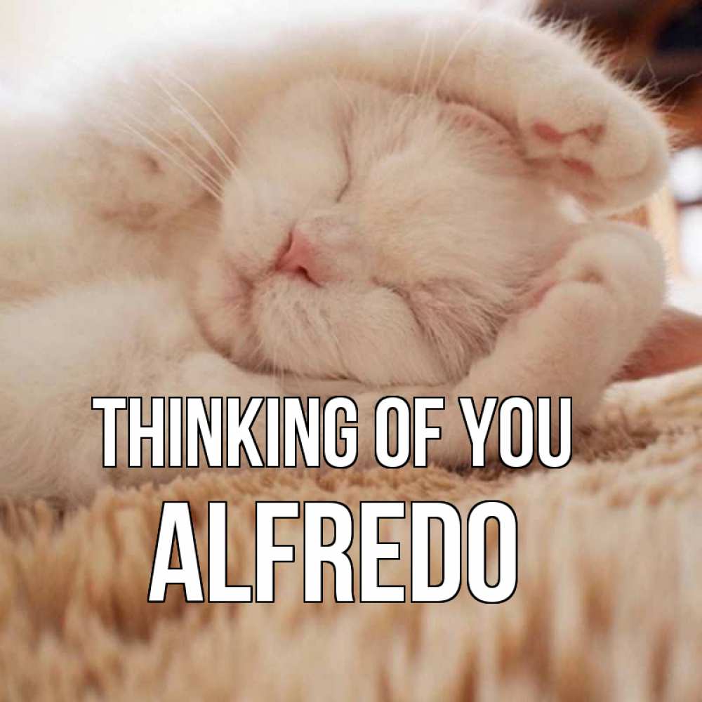 Greetings card с именем, Alfredo Thinking of you для любимой девушки милота Greetings with text for free download 