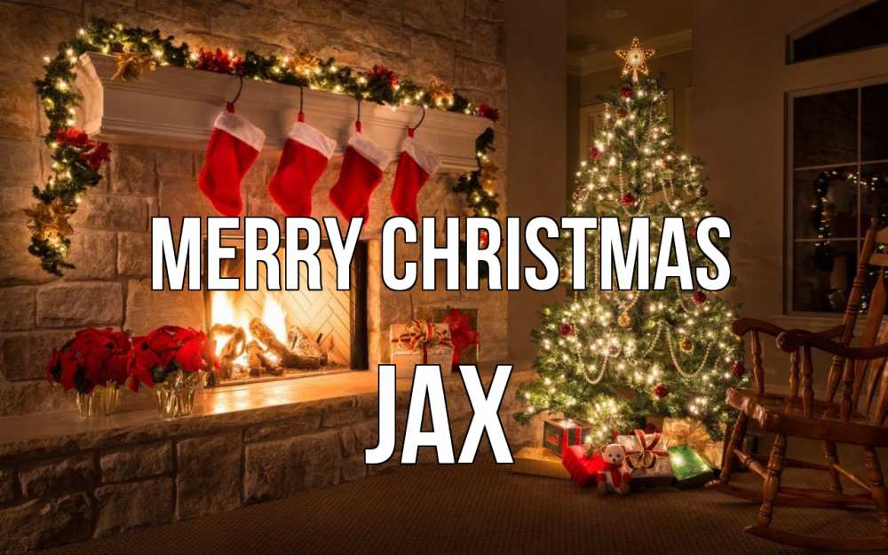 Greetings card с именем, Jax Merry Christmas рождество Greetings with text for free download 