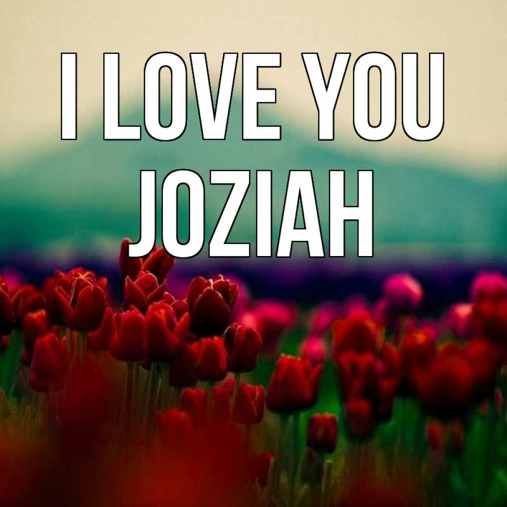 Greetings card с именем, Joziah I love you тюльпаны 4 Greetings with text for free download 
